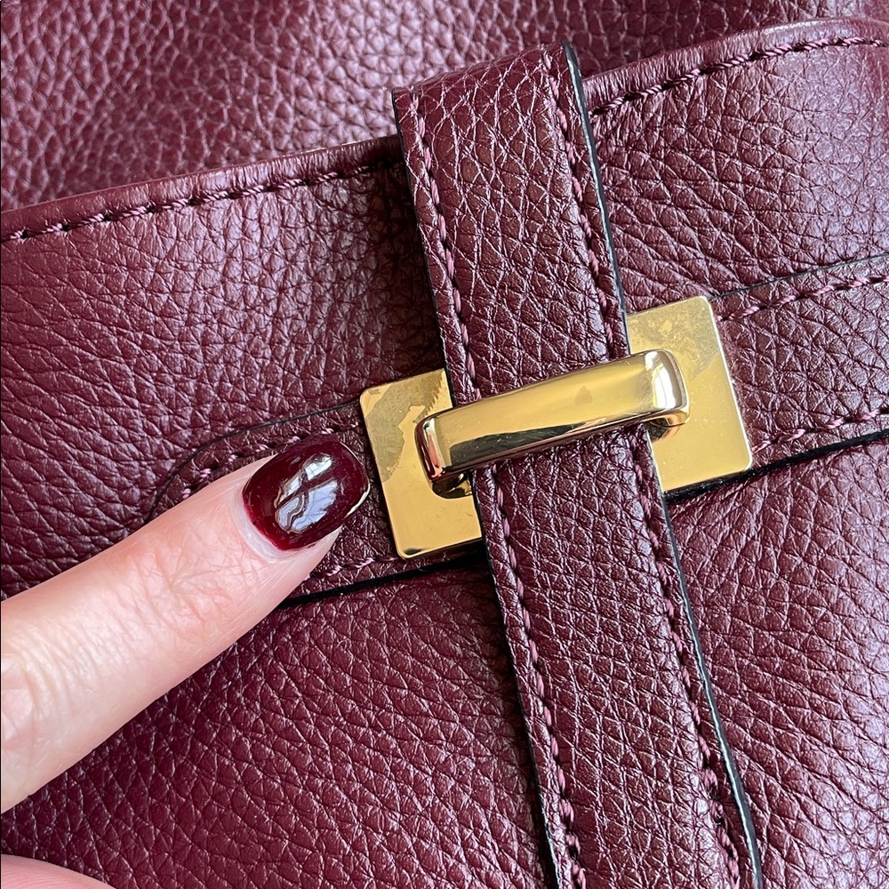 Giani Bernini Maroon Leather Shoulder Bag - Picture 3 of 12